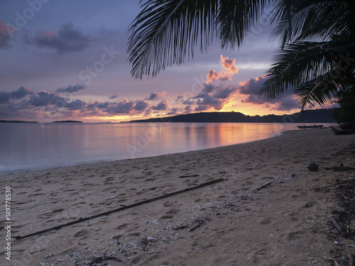 Sunset on the tropical beach, Sonnenuntergang am tropischen Strand photo