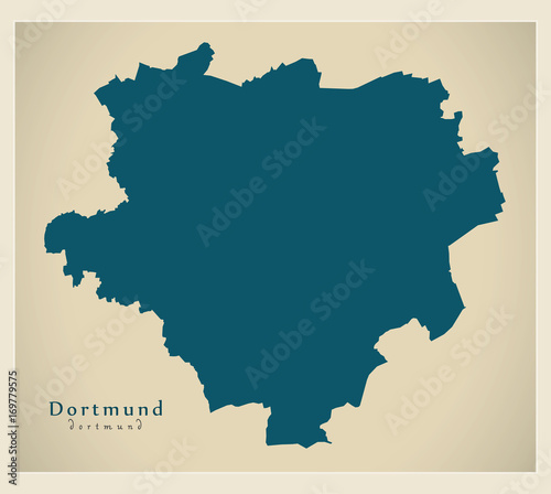Modern Map - Dortmund city of Germany DE