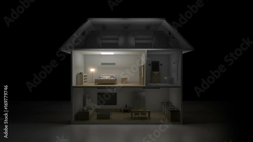 IoT House light on-off energy saving efficiency control, Smart home appliances,  internet of things.