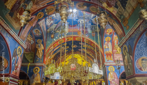 Interior of the 15th-century Serbian Orthodox monastery Tvrdos. Trebinje  Bosnia and Herzegovina 