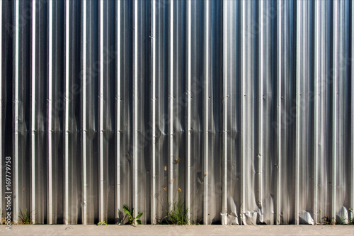 Metal sheet fence enclosed around the construction site