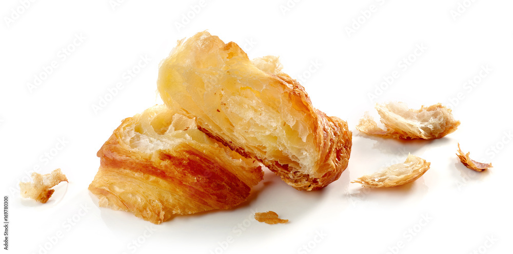 Croissant pieces and crumbs Croissant pieces and crumbs