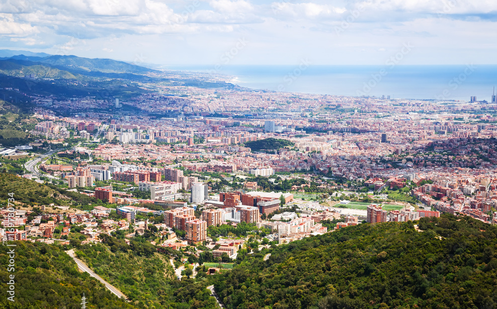   Outskirt districts in Barcelona from mount