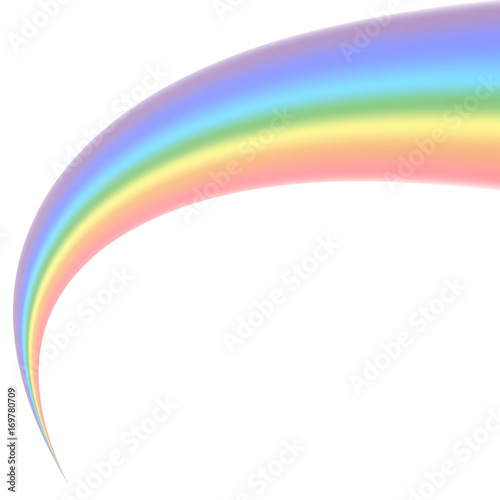 Rainbow icon. Shape arch isolated on white background. Colorful light and bright design element. Symbol of rain, sky, clear, nature. Flat simple graphic style Vector illustration