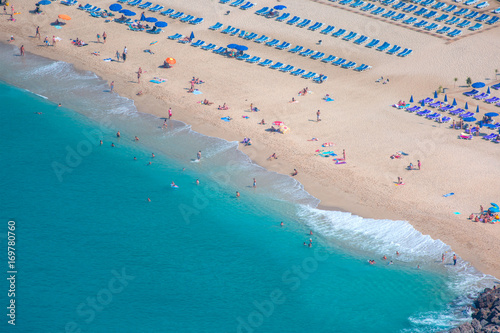 Fototapeta Naklejka Na Ścianę i Meble -  Holidaymakers sunbathing at Cleopatra beach