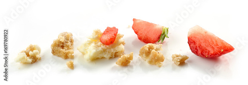 Strawberry cheese cake crumbs
