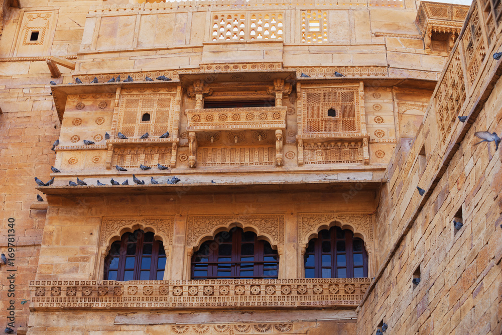 Jaisalmer, Rajasthan, India. Traditional Indian architecture - Royal Palace