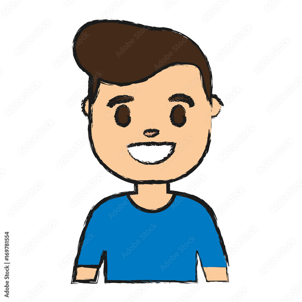 cartoon man smiling icon over white background vector illustration cartoon man smiling icon over white background vector illustration
