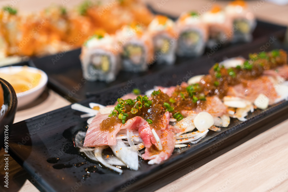 Japan food, nigiri sushi, food set Japan food, nigiri sushi, food set