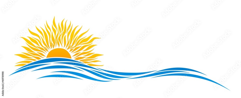 Obraz premium Sun and sea logo