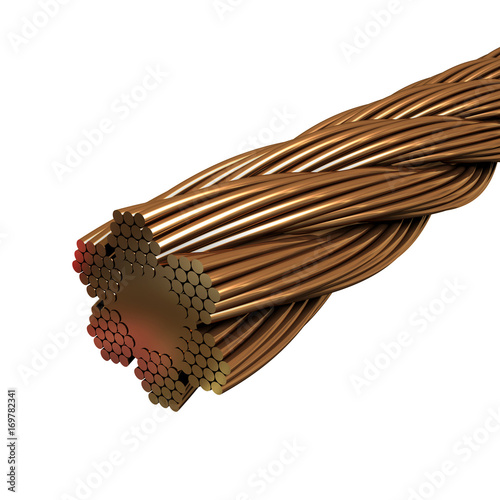 Bundle of copper wires 3d model