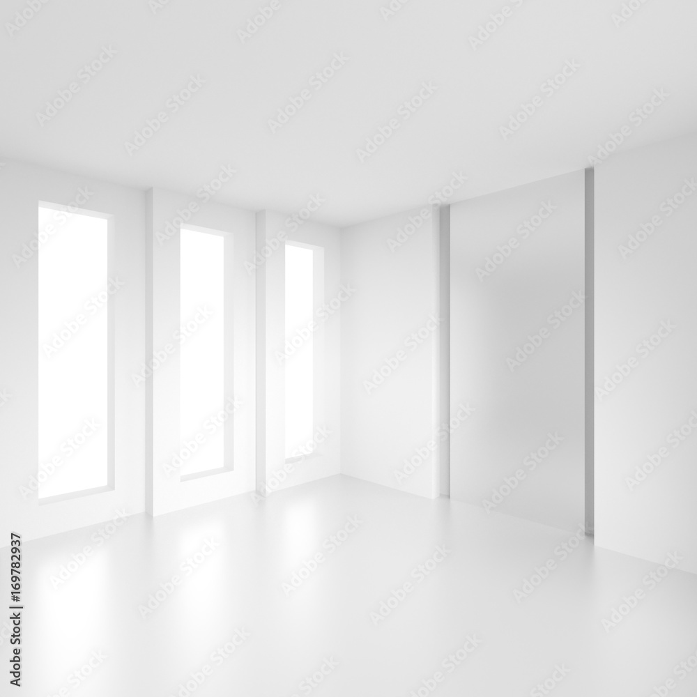 Obraz premium Modern Interior Design. White Hall Concept