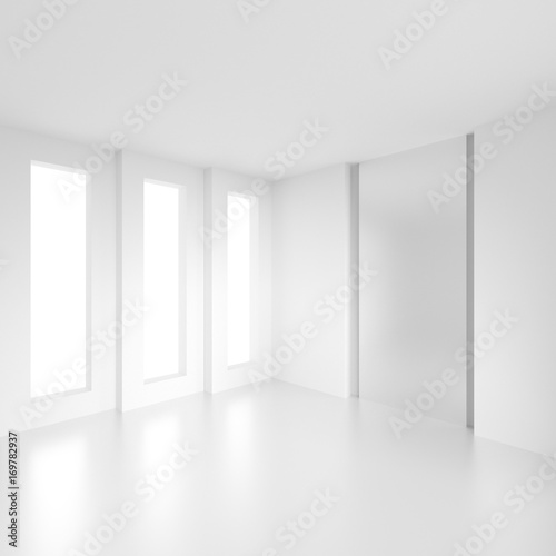 Fototapeta Naklejka Na Ścianę i Meble -  Modern Interior Design. White Hall Concept