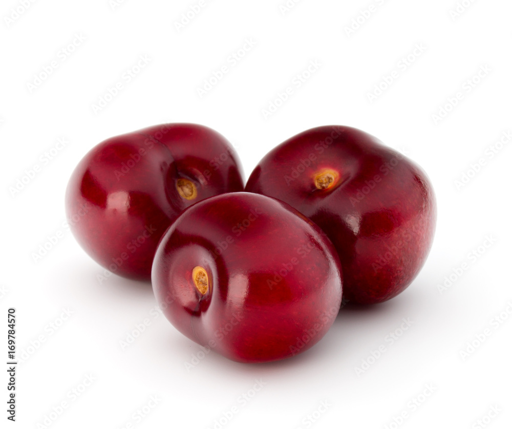 Sweet cherry berries isolated on white background cutout