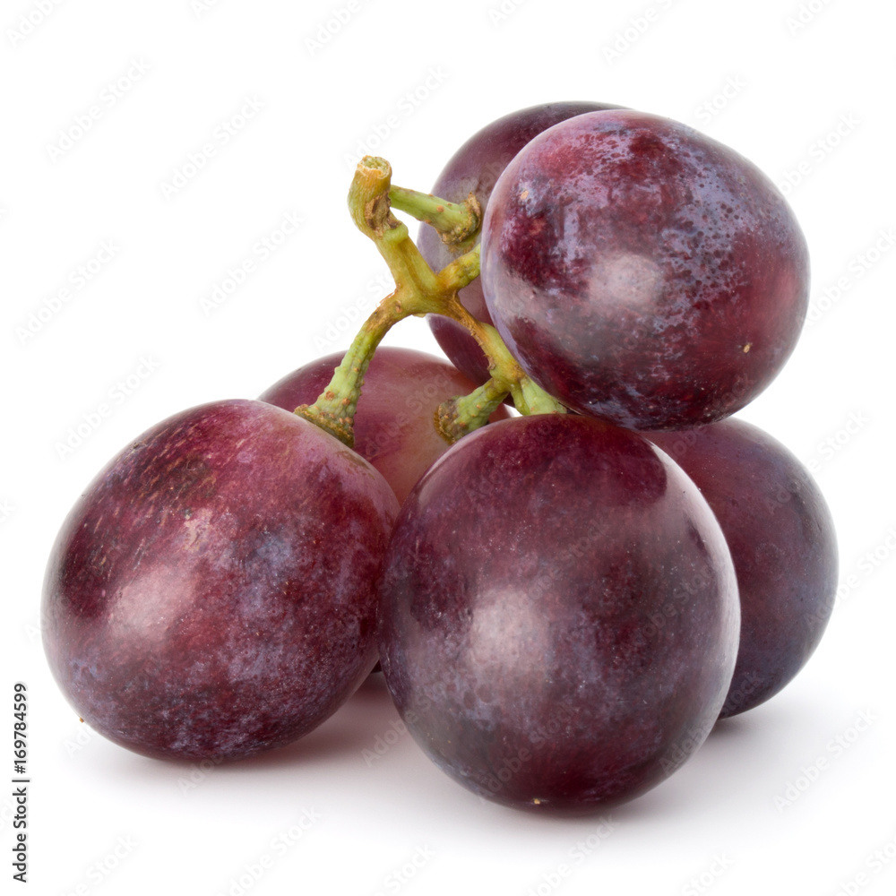 Red grape berry bunch isolated on white background cutout Red grape berry bunch isolated on white background cutout