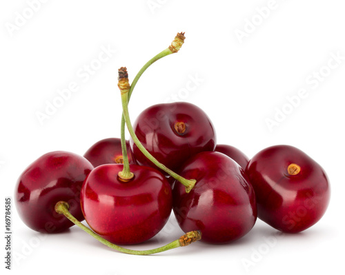 Sweet cherry berries isolated on white background cutout