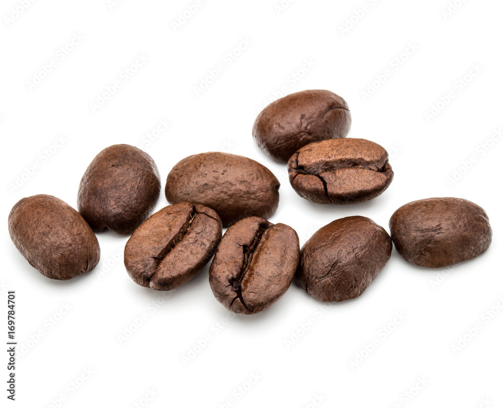 roasted coffee beans isolated in white background cutout roasted coffee beans isolated in white background cutout