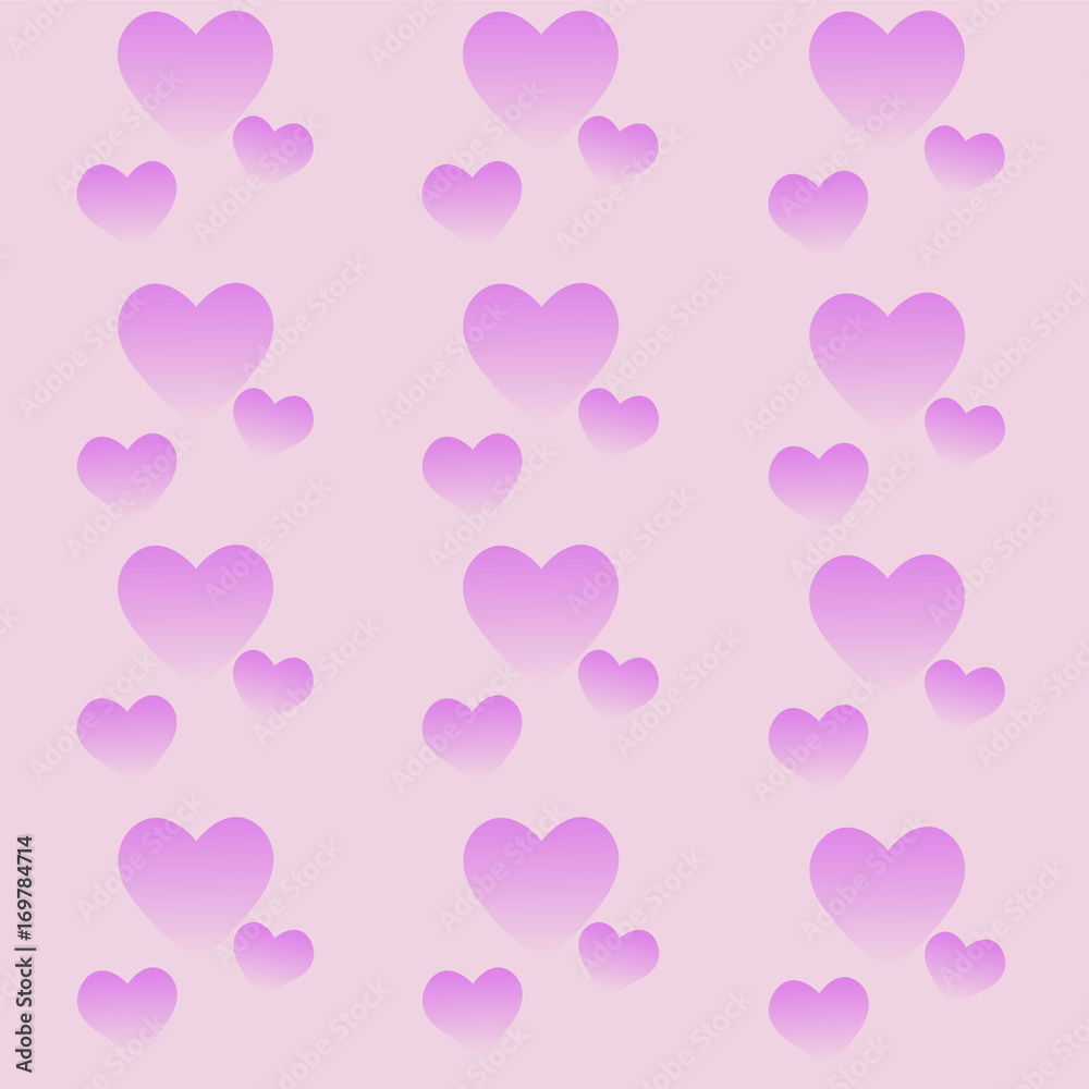 
Vector background with pink hearts