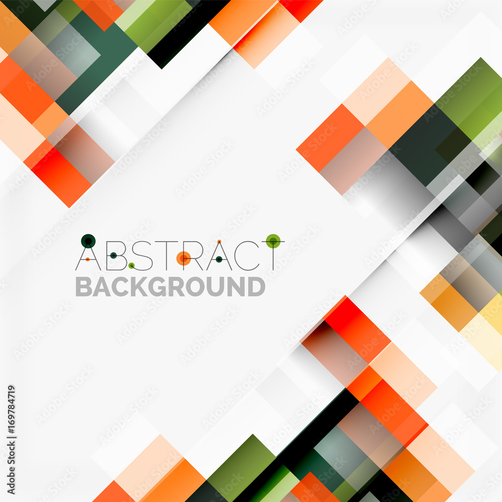 Abstract blocks template design background, simple geometric shapes on white, straight lines and rectangles