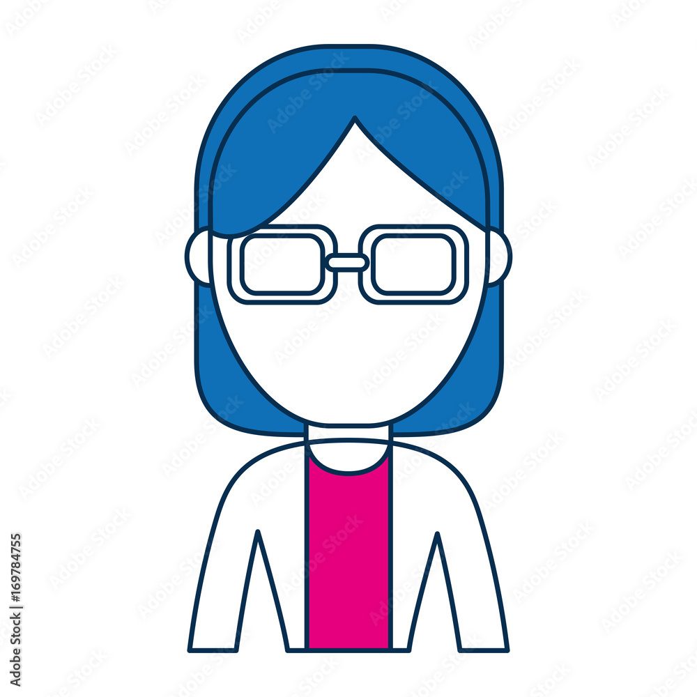 woman wearing glasses icon over white background colorful design vector illustration woman wearing glasses icon over white background colorful design vector illustration