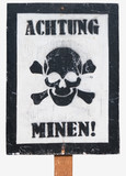 Poster - Caution, mines in German