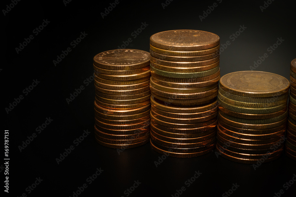 The Gold coin stack for business idea concept image The Gold coin stack for business idea concept image