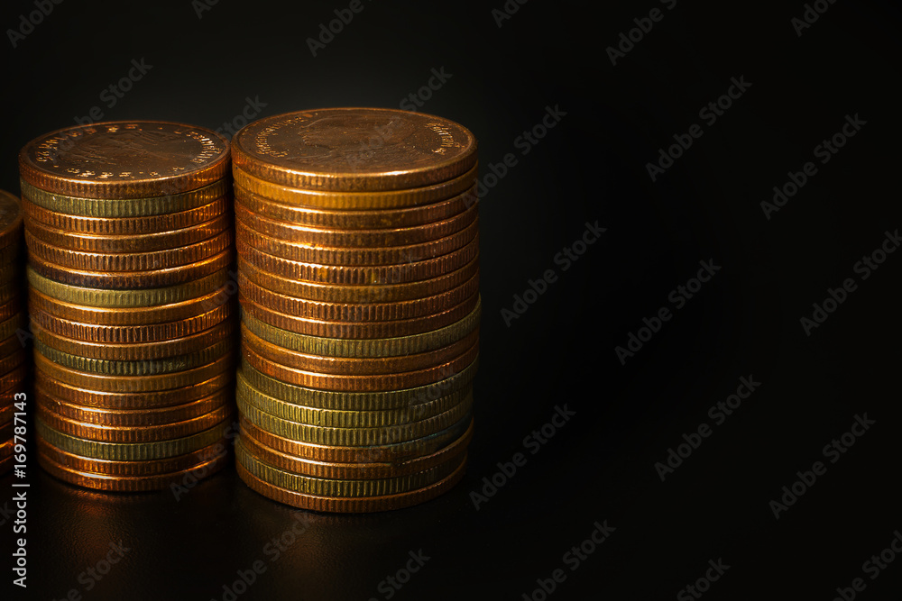 The Gold coin stack for business idea concept image The Gold coin stack for business idea concept image
