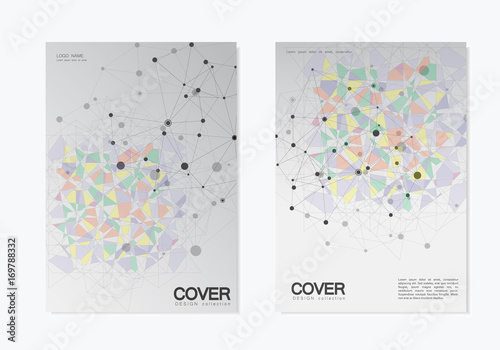 Abstract Broken stained glass background. Vector colored elements