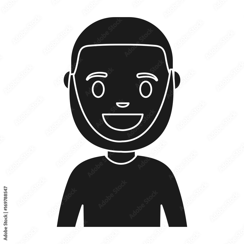 cartoon man smiling icon over white background vector illustration