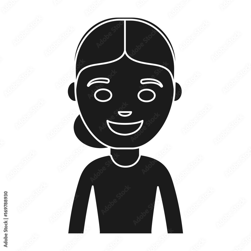 cartoon woman smiling icon over white background vector illustration