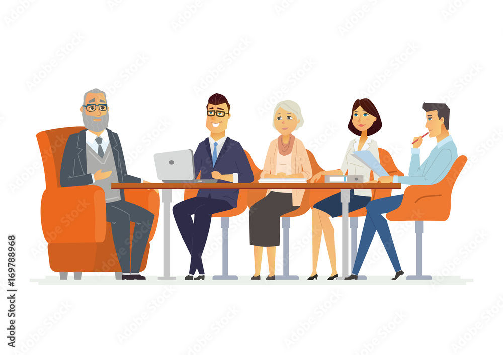 Business Meeting - modern vector cartoon characters illustration
