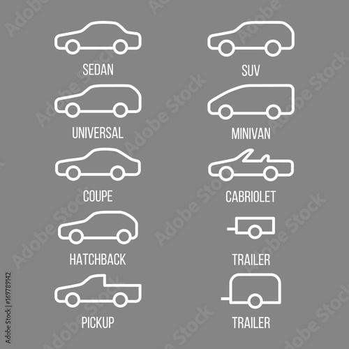 Different types of car body.