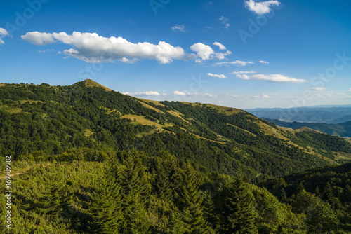Mountain scenery on a summer day in Balkan Europe