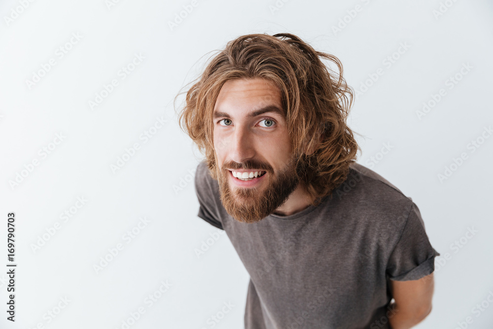 Caucasian handsome young bearded happy man Caucasian handsome young bearded happy man