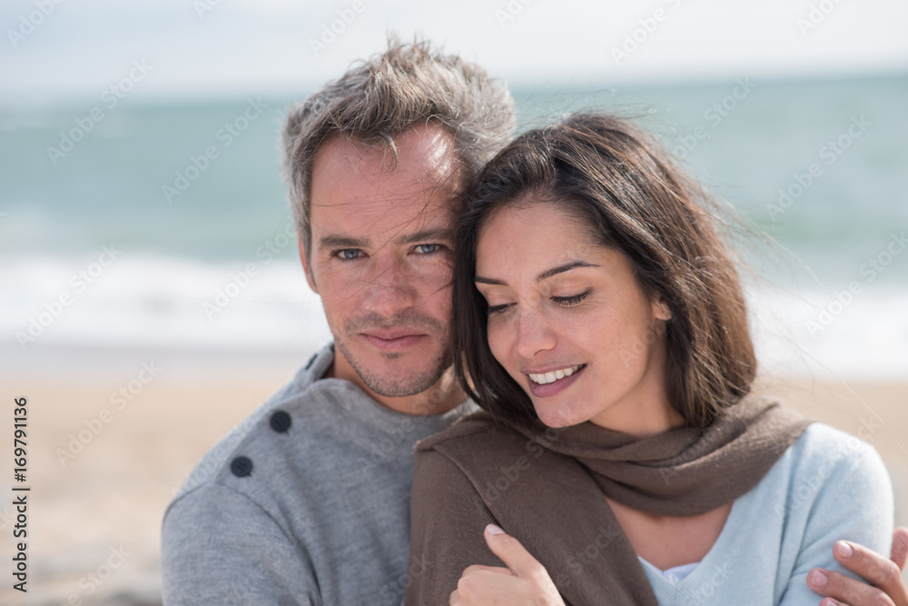 Portrait of a middle-aged couple on the beach