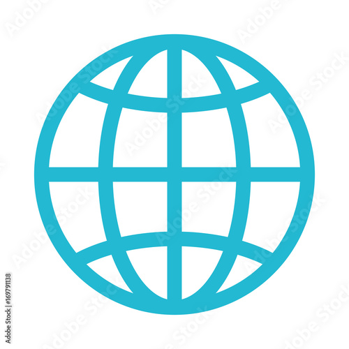 global sphere icon over white background vector illustration