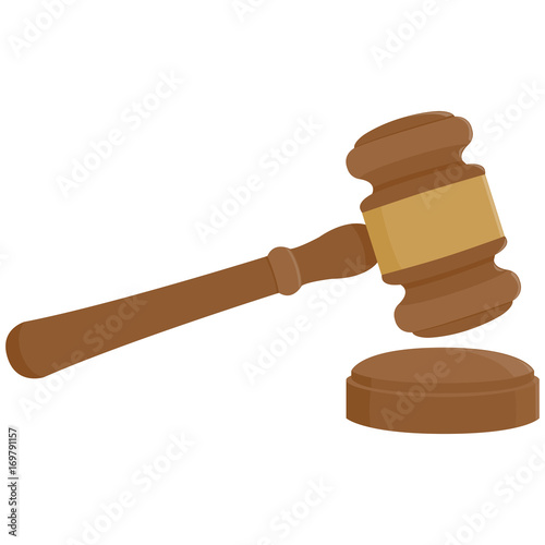 Judge gavel on white background. Vector illustration