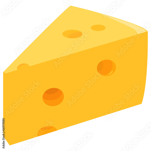 Slice of cheese. Vector illustration