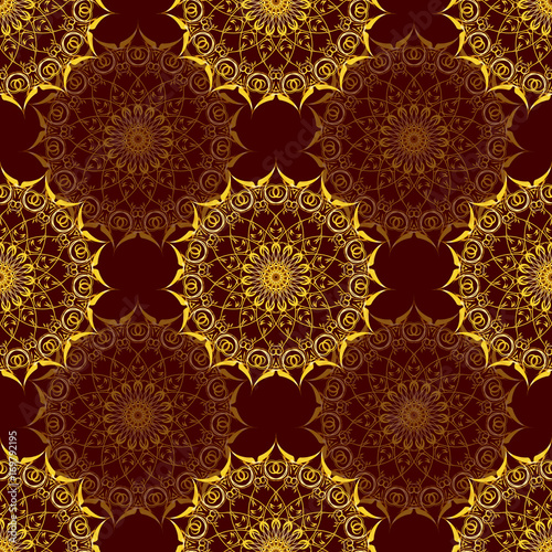 Seamless pattern with baroque ornamental elements