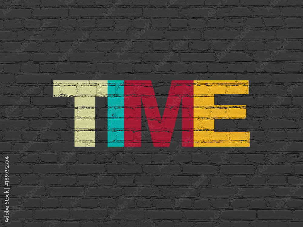 Obraz premium Time concept: Time on wall background