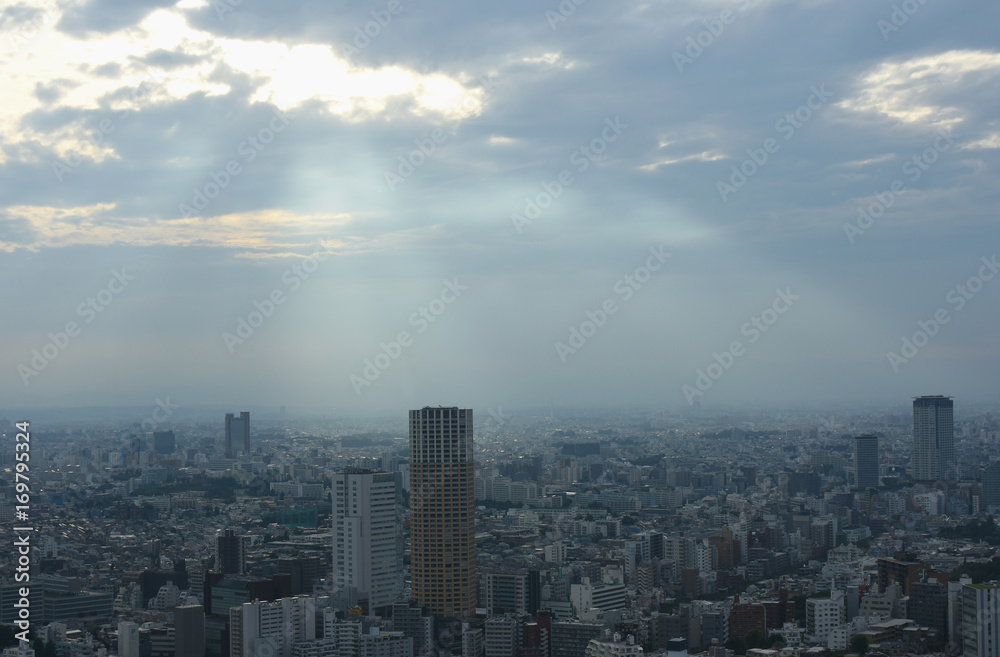 日本の東京都市風景・「目黒区や世田谷区方面などを望む」