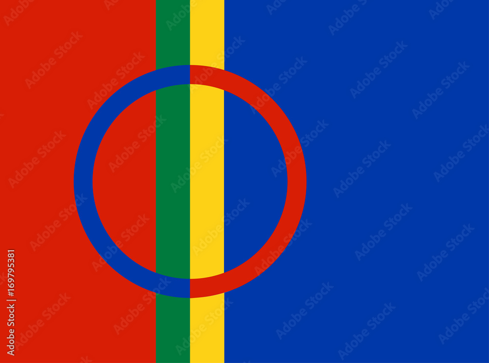 Obraz premium Sami people vector flag illustration.