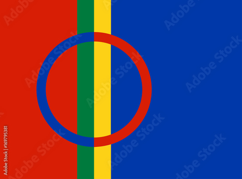 Sami people vector flag illustration. photo