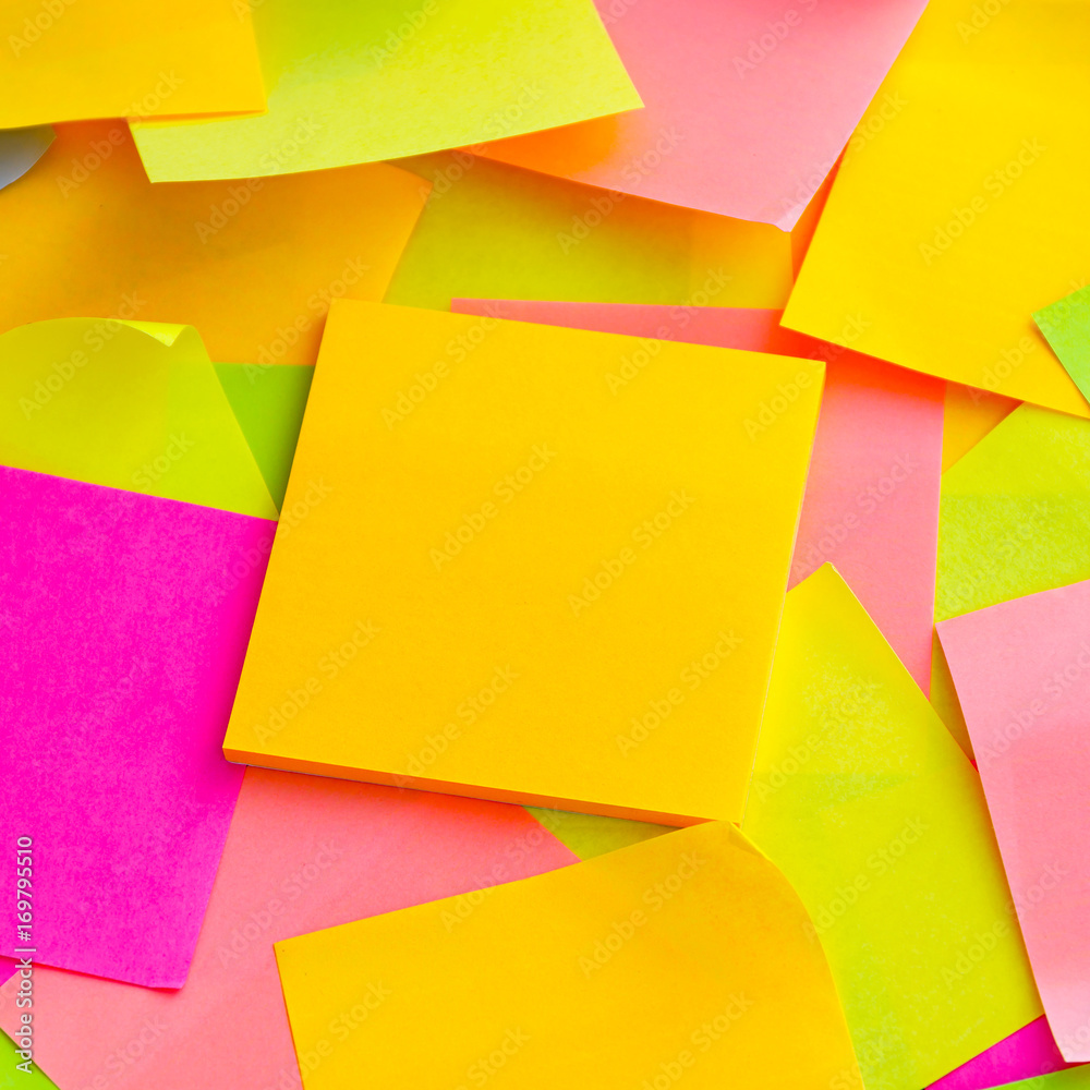 Fototapeta premium background of colored Sticky Notes