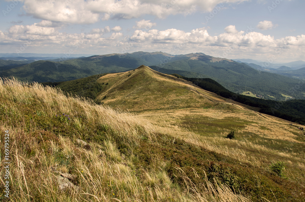Landscape in Bieszczady Mountains. Bieszczady is a part of Carpathian mountains. Poland.