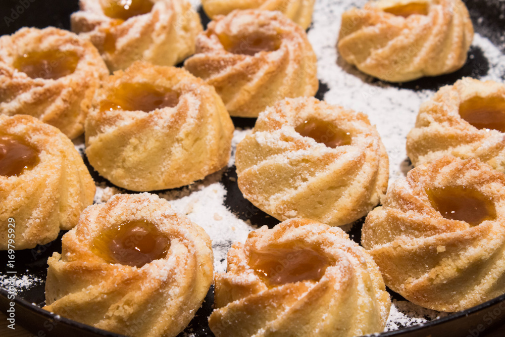 homemade cookies of apricot jam for party