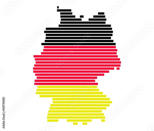Einfache Deutschlandkarte aus Streifen
