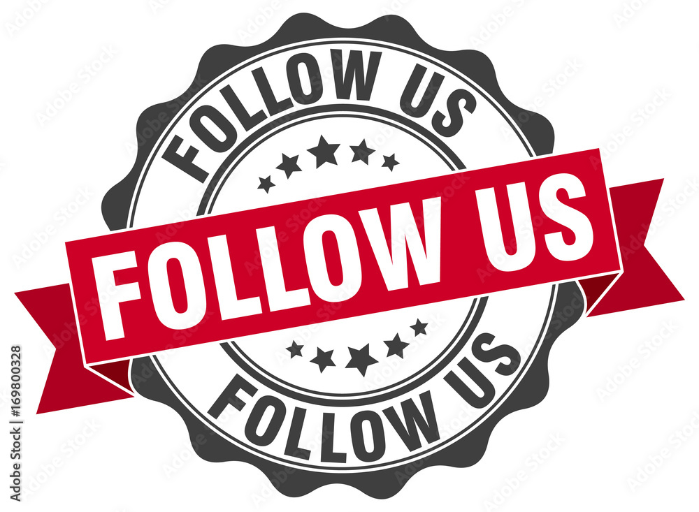 Fototapeta premium follow us stamp. sign. seal