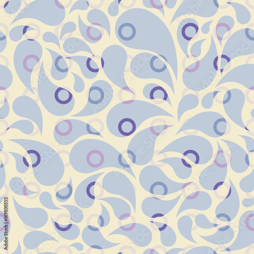 Seamless background with paisley ornament. Polka dot background. Textile rapport.
