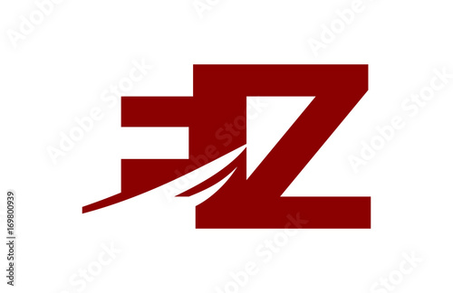Free Download EZ Red Negative Space Square Swoosh Letter Logo - GFXLoad